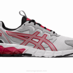 Asics gel quantum 90 zapatillas gris glaciar rojo clásico