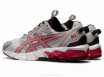 Asics gel quantum 90 zapatillas gris glaciar rojo clásico - Image 3