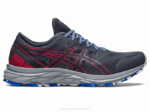 Asics Gel Rastro de Emoción Gris y Rojo Eléctrico