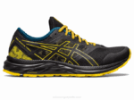 Asics gel rastro de excitación negro y amarillo dorado