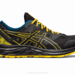 Asics gel rastro de excitación negro y amarillo dorado