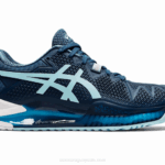 Asics Gel Resolución 8 Ancho 2LVJ3521 Indigo Claro Azul Claro Tenis Hombre