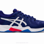 Asics gel resolución 8 escuela primaria buceo azul blanco