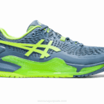 Asics Gel Resolución 9 Ancho Azul Acero Verde Peligro Innovador y Cómodo