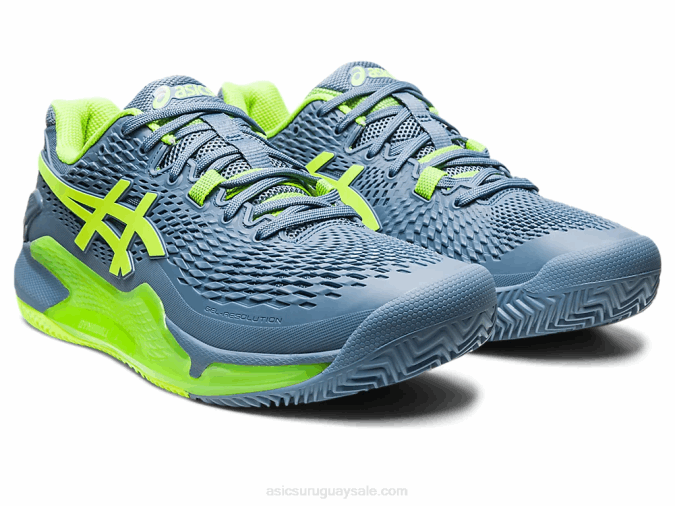 Asics gel resolución 9 arcilla azul acero verde peligro rendimiento excepcional - Image 2