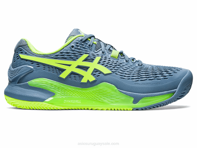Asics gel resolución 9 arcilla azul acero verde peligro rendimiento excepcional - Image 1