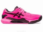 Asics Gel Resolución 9 Arcilla Rosa Intenso Negro para Tenis