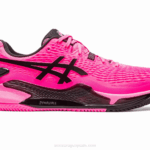 Asics Gel Resolución 9 Arcilla Rosa Intenso Negro para Tenis