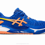 Asics gel resolución 9 azul atún melocotón estilo y confort