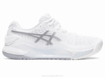 Asics Gel Resolución 9 Blanco Plata Rendimiento Superior