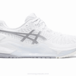 Asics Gel Resolución 9 Blanco Plata Rendimiento Superior