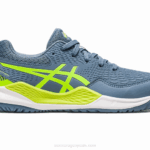 Asics gel resolución 9 grado escuela azul acero verde peligro