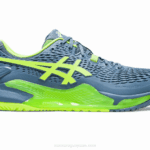 Asics Gel Resolución 9 Zapatillas Azul Acero Verde Peligro