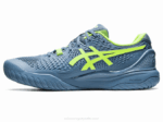 Asics Gel Resolución 9 Zapatillas Azul Acero Verde Peligro - Image 4