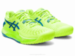 Asics Gel Resolución 9 Zapatillas Verde Peligro Azul Renacido - Image 2