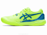 Asics Gel Resolución 9 Zapatillas Verde Peligro Azul Renacido - Image 4