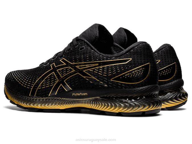 Asics Gel Saiun Zapatillas Negro Oro Puro para Correr - Image 3