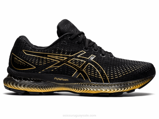 Asics Gel Saiun Zapatillas Negro Oro Puro para Correr - Image 1