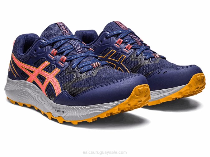 Asics Gel Sonoma 7 Zapatillas Azul Índigo Papaya Deportivas Comodas - Image 2