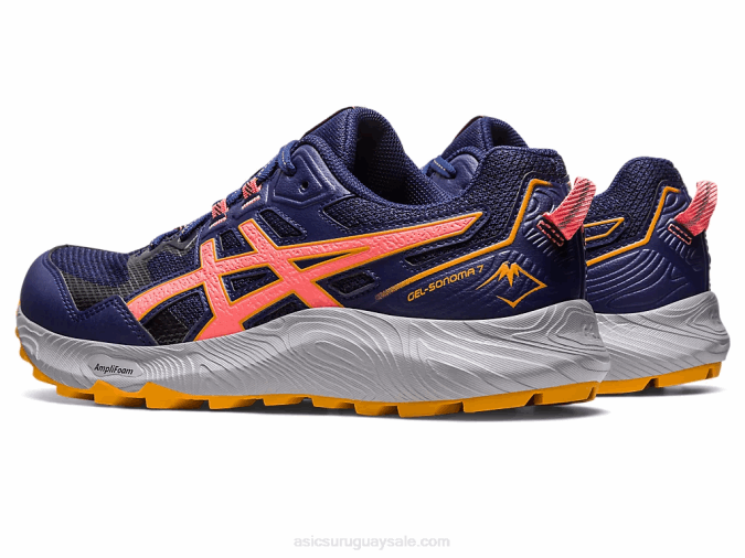 Asics Gel Sonoma 7 Zapatillas Azul Índigo Papaya Deportivas Comodas - Image 3