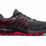 Asics Gel Trabuco 9 Zapatillas Gris Portador Rojo Eléctrico Aventura y Comodidad