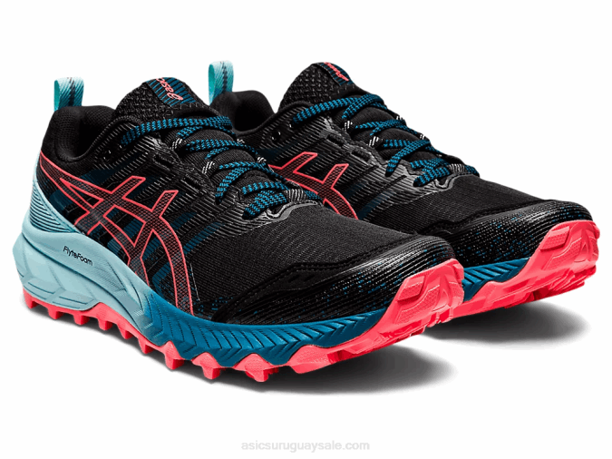 Asics Gel Trabuco 9 Zapatillas Negro Coral Ardiente Aventura - Image 2