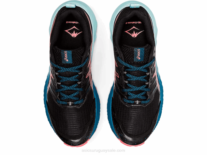 Asics Gel Trabuco 9 Zapatillas Negro Coral Ardiente Aventura - Image 6