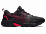 Asics Gel Ventura 8 Zapatillas Escuela Primaria Negro Rojo Eléctrico