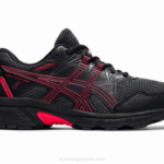 Asics Gel Ventura 8 Zapatillas Escuela Primaria Negro Rojo Eléctrico