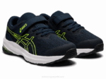 Asics gt-1000 11 zapatillas preescolares azul francés verde peligro - Image 2