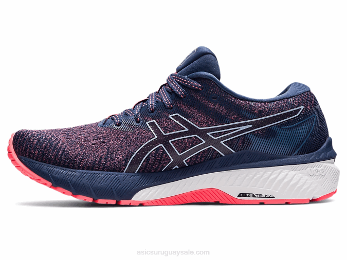 Asics gt-2000 10 Zapatillas Coral Resplandeciente y Azul Trueno - Image 4