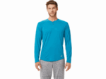 Asics Henley Larga Perforada Hombre Azul Turquesa