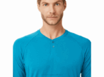 Asics Henley Larga Perforada Hombre Azul Turquesa - Image 4