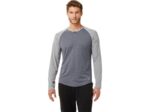 Asics Henley Manga Larga Perforada Hombre Gris Brezo