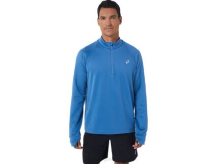 Asics Hombre Thermopolis Invierno Sudadera Azul 1/2 Cremallera