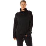 Asics jersey de punto cepillado mujer rendimiento negro estilo cómodo