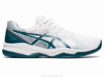Asics juego de gel 8 tenis blanco y pino aterciopelado