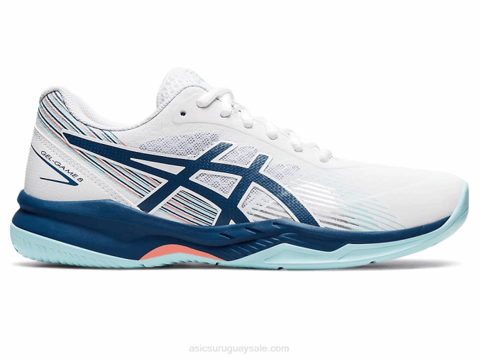 Asics juego de gel blanco y azul claro estilo y confort - Image 1