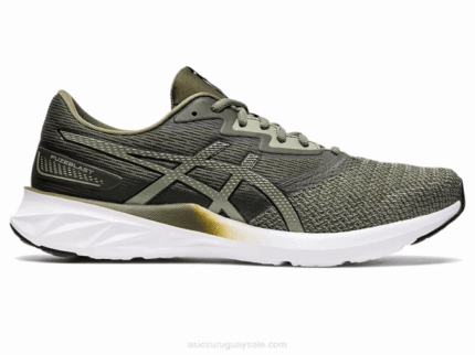 Asics Lona Verde Oliva y Negro Estilo Urbano