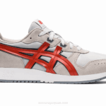 Asics lyte clásico zapatillas arcilla gris roja glaciar