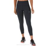 Asics mallas 7/8 ajustadas para mujer negro brezo rendimiento