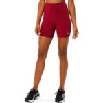 Asics mallas cortas ligeras burgundy para mujer