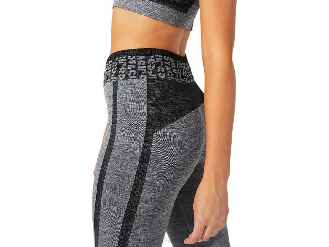 Asics Mallas Cortas Mujer Logo Sin Costuras Negro Gris Rendimiento - Image 2