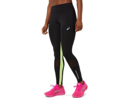 Asics mallas lite-show mujer rendimiento negro verde lima 2023