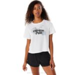 Asics manga corta disfrutar la carrera mujer blanco brillante