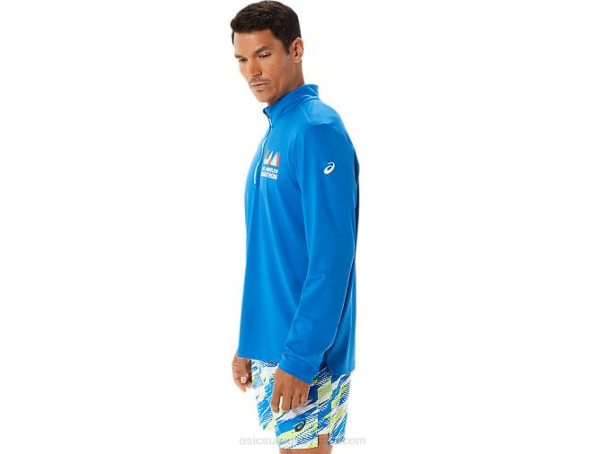 Asics media cremallera hombre lago peligro verde lista para usar - Image 3