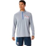 Asics media cremallera hombre yeso lago lista para usar