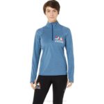 Asics media cremallera lam mujer brezo azul mako estilo moderno