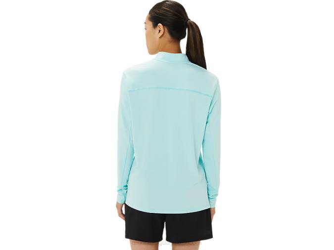 Asics media cremallera lista mujer azul claro azul francés estilo y comodidad - Image 2