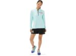 Asics media cremallera lista mujer azul claro azul francés estilo y comodidad - Image 5